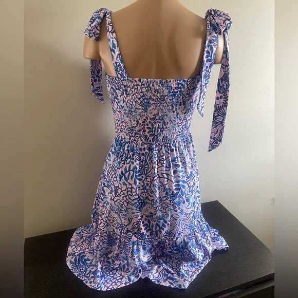 NWOT Lilly Pulitzer Kailua Smocked Dress in Calla Lilly Pink M - Picture 4 of 6
